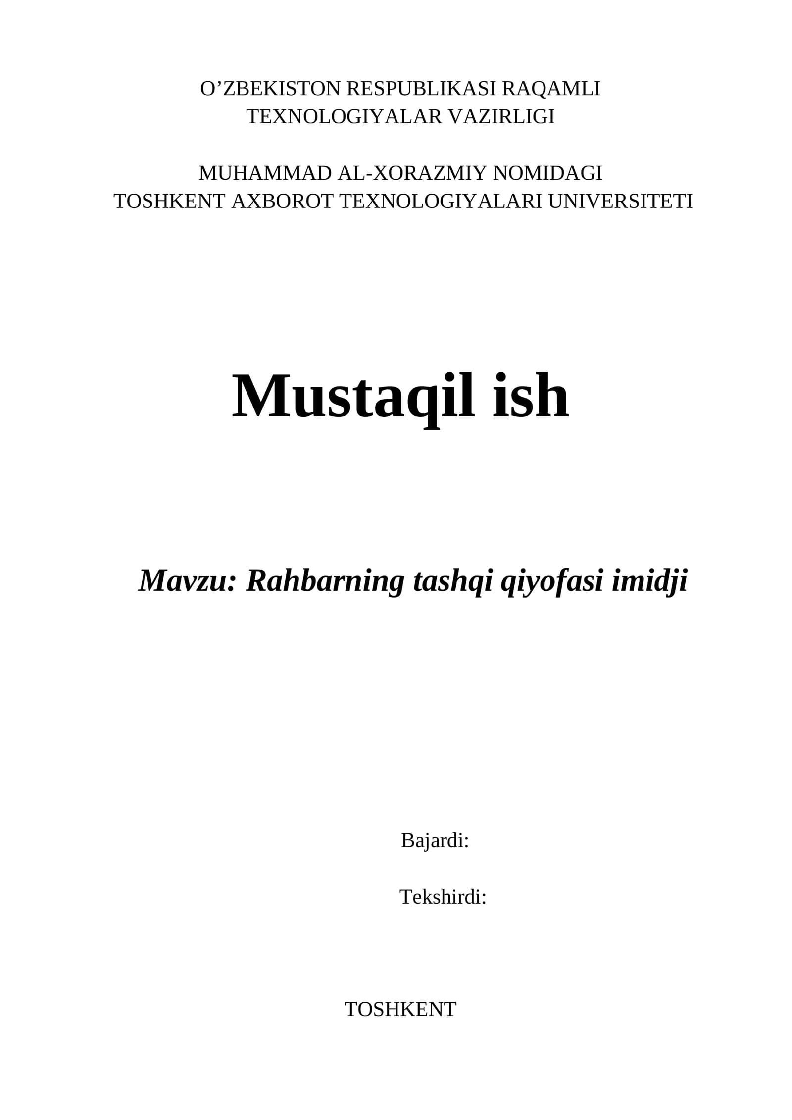 Rahbarning tashqi qiyofasi imidji