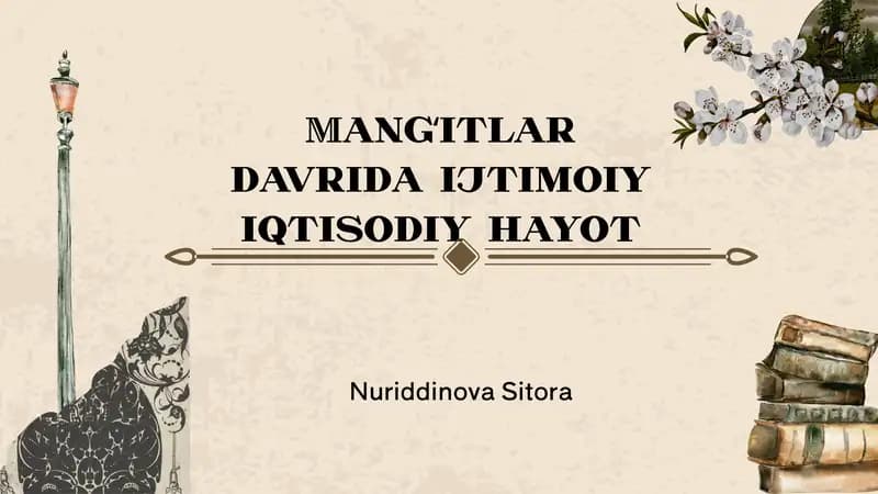 Mangʻitlar davrida ijtimoiy iqtisodiy hayot