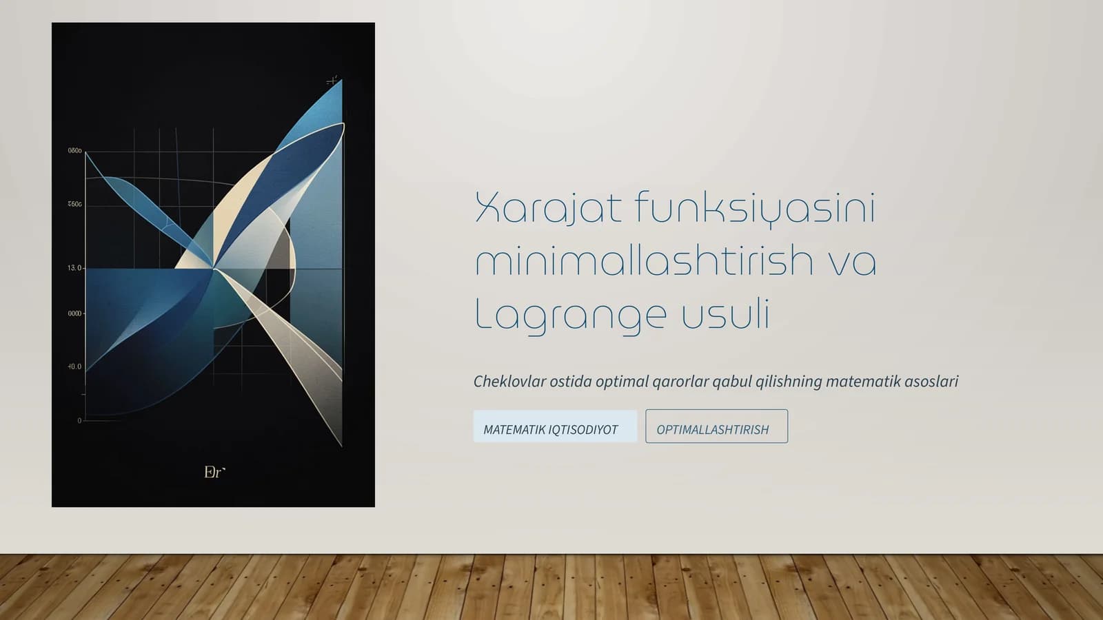 Xarajat funksiyasini minimallashtirish va Lagrange usuli
