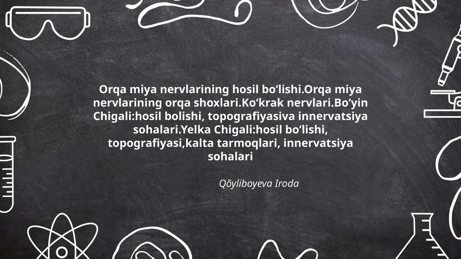 Orqa miya nervlarining hosil boʻlishi