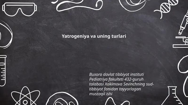 Yatrogeniya va uning turlari