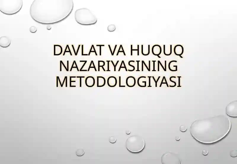 Davlat va huquq nazariyasi
