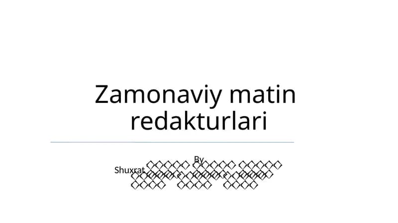 Zamonaviy matin redakturlari