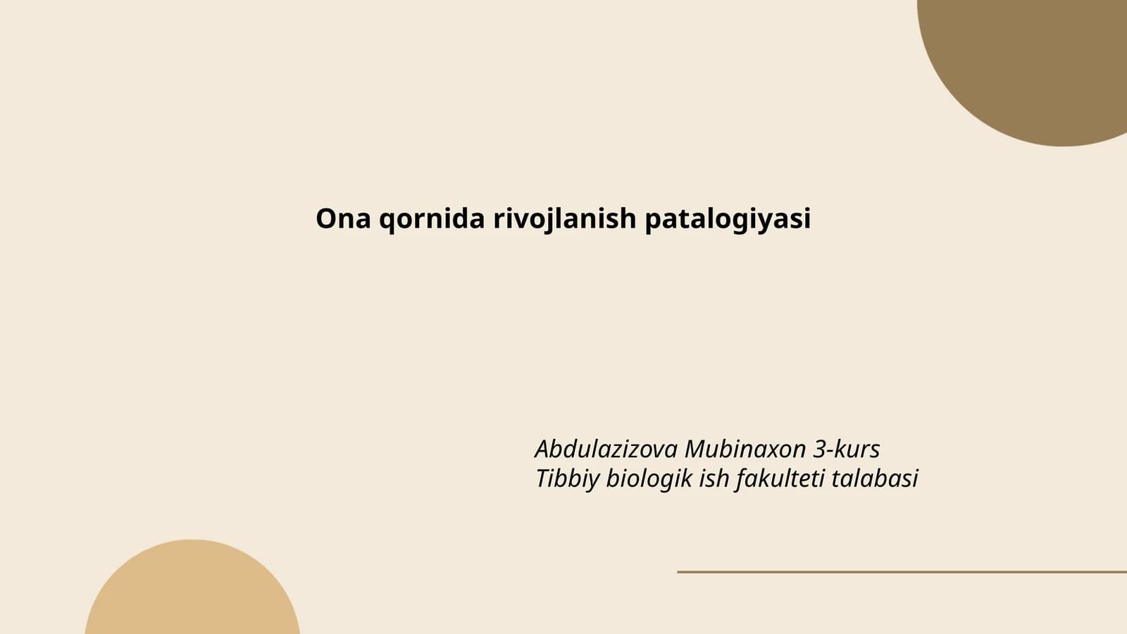 Ona qornida rivojlanish patalogiyasi