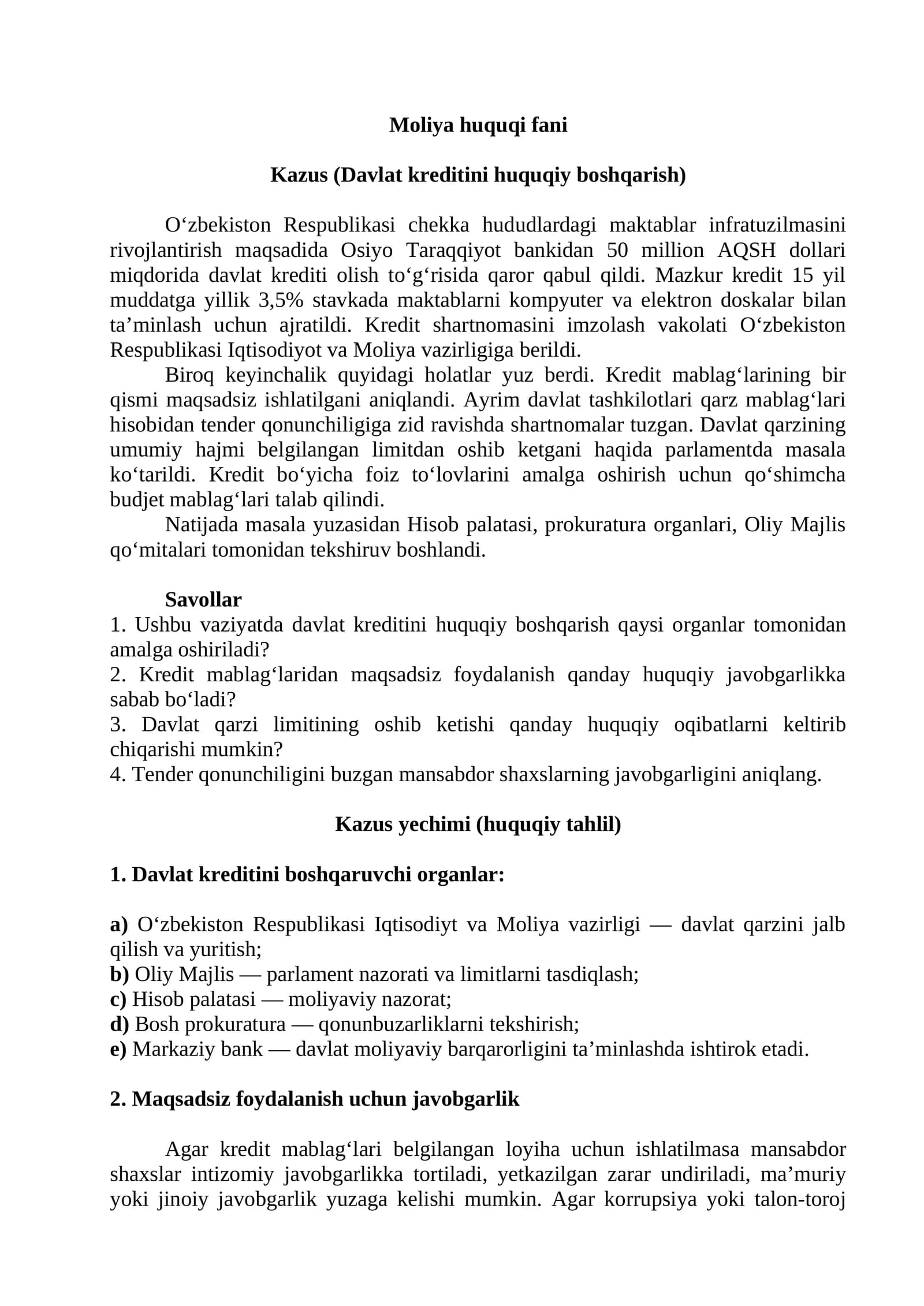 Moliya huquqi fani