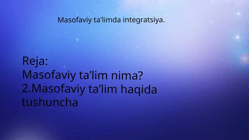 Masofaviy ta'lim