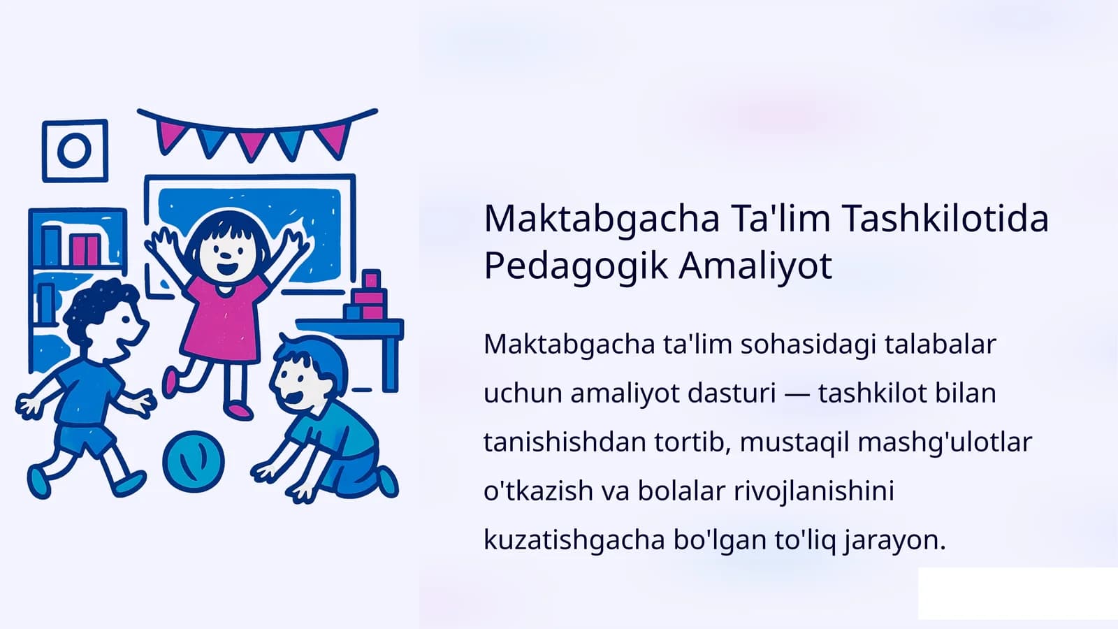 Maktabgacha Ta'lim Tashkilotida Pedagogik Amaliyot
