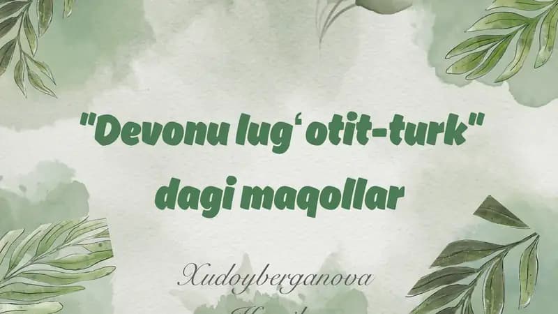 "Devonu lugʻotit-turk" dagi maqollar