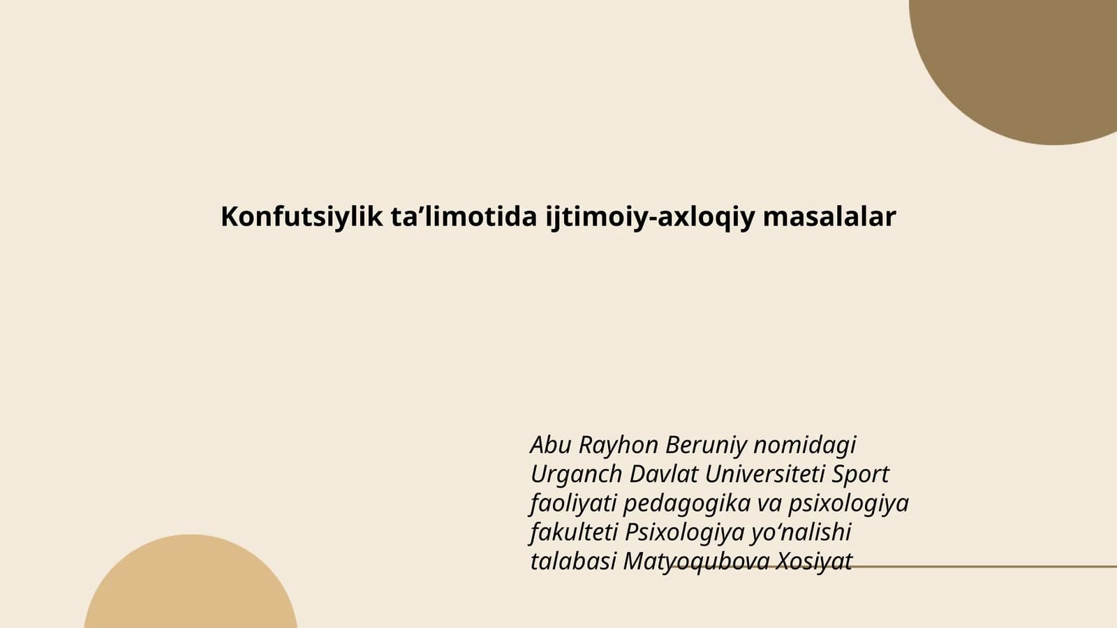 Konfutsiylik taʼlimotida ijtimoiy-axloqiy masalalar