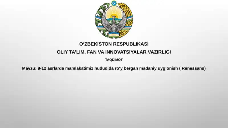 O‘zbekiston Respublikasi Tаʼlim, Fan va Innovatsiyalar Vаzirligi Taqdimot