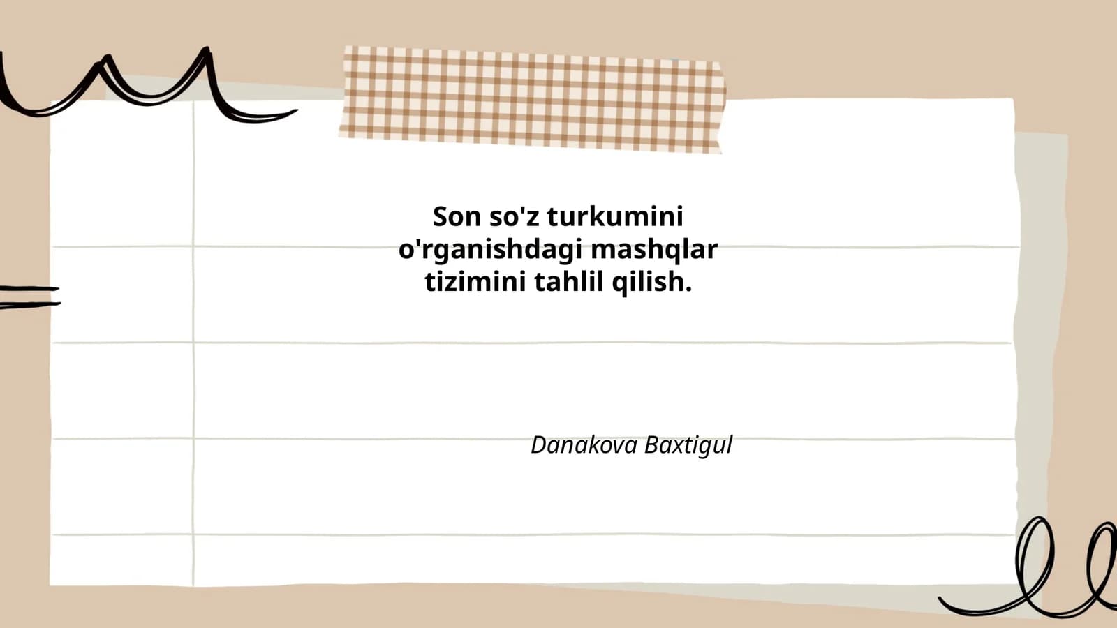 So'z turkumini o'rganishdagi mashqlar tizimini tahlil qilish