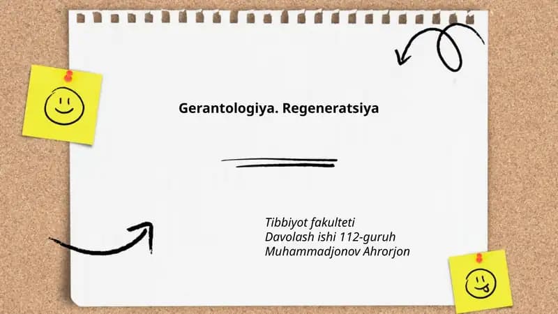 Gerantologiya. Regeneratsiya