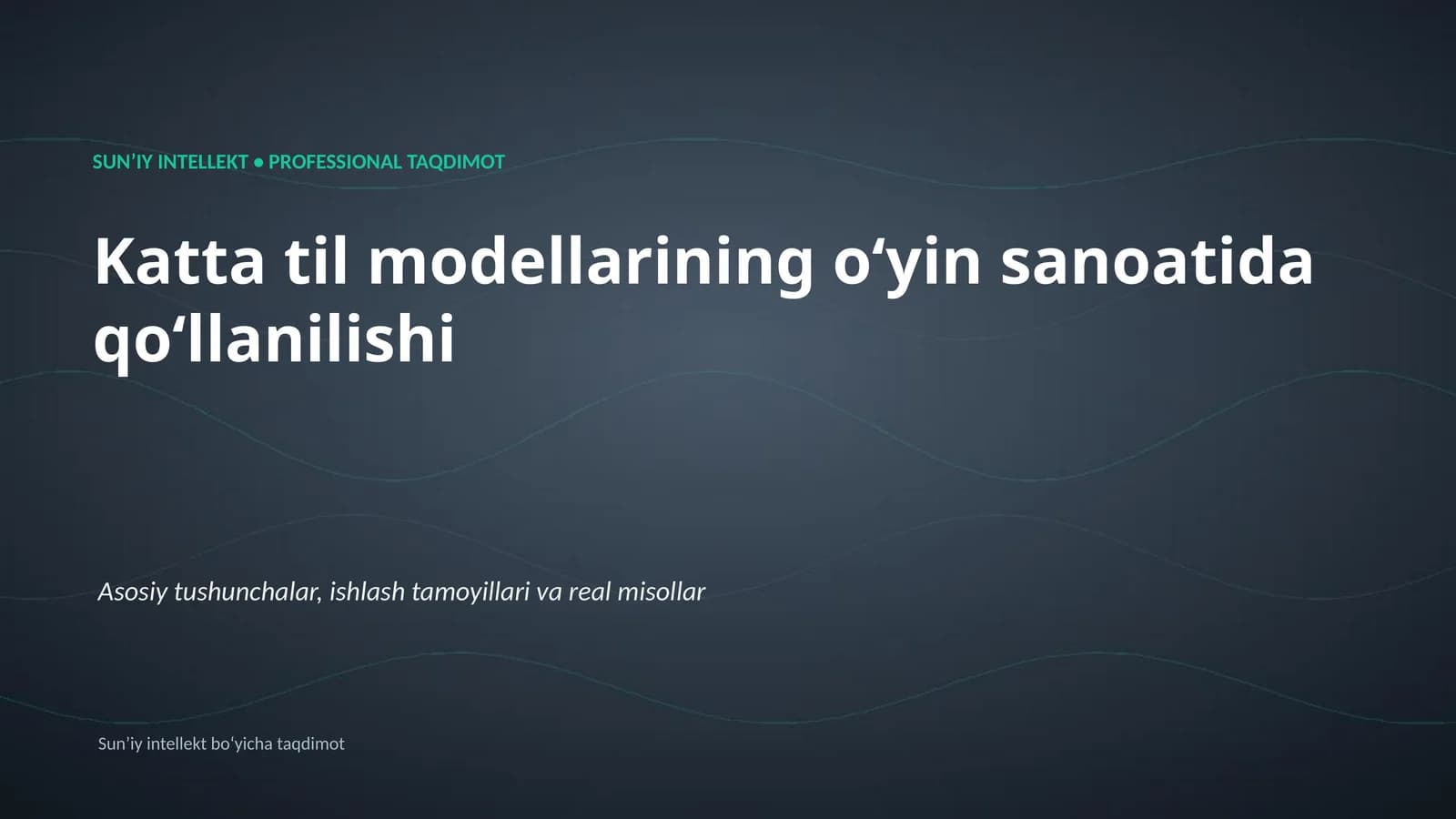 Katta til modellarining oʻyin sanoatida qoʻllanilishi