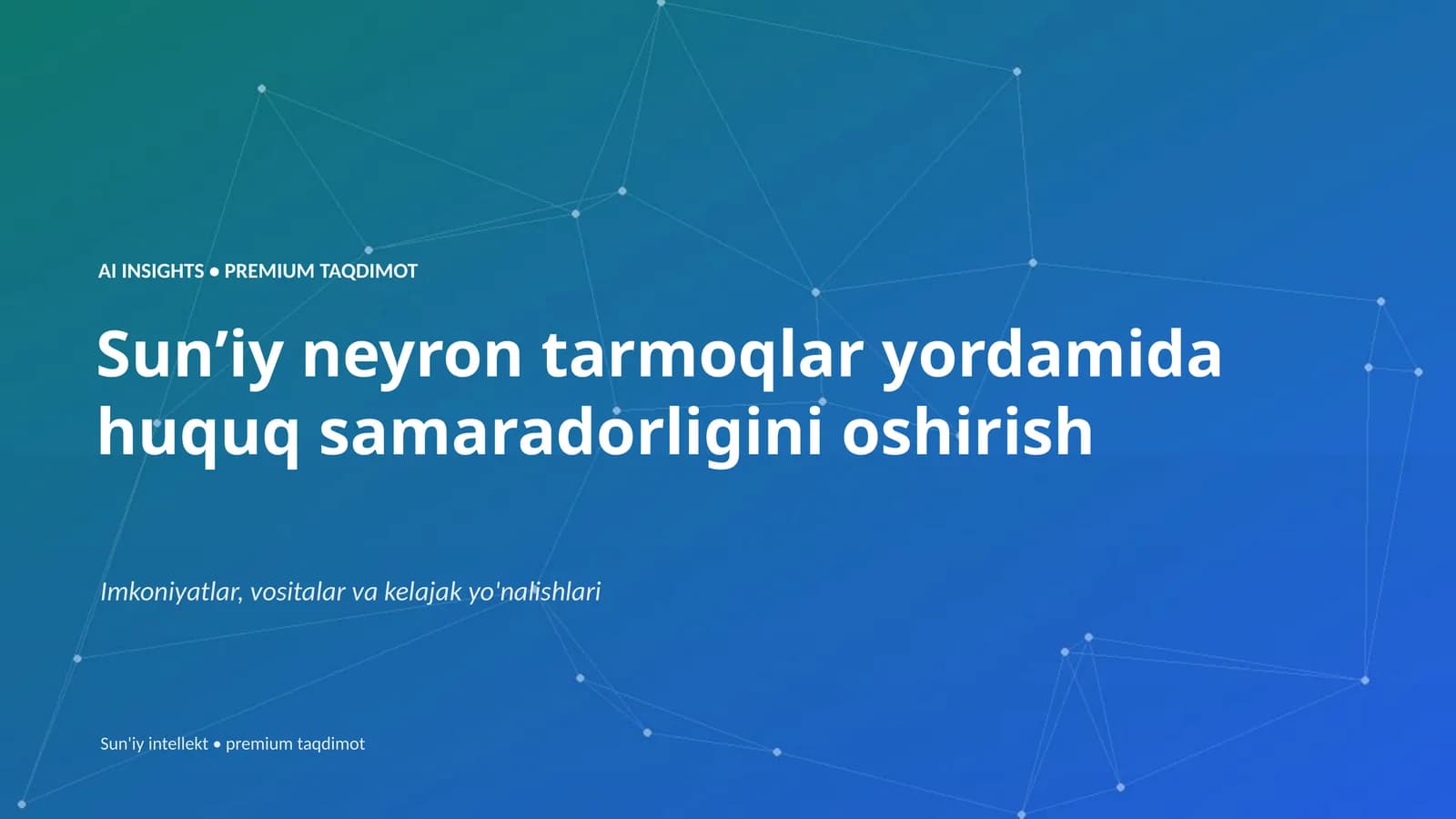 Sunʼiy neyron tarmoqlar yordamida huquq samaradorligini oshirish