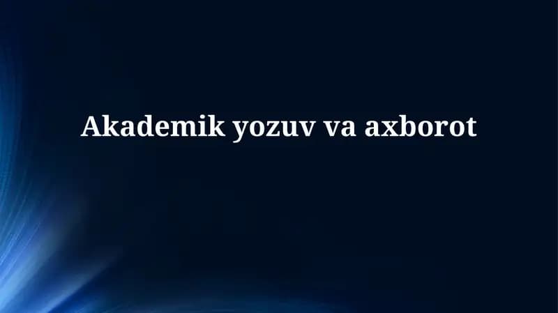 Akademik yozuv va axborot