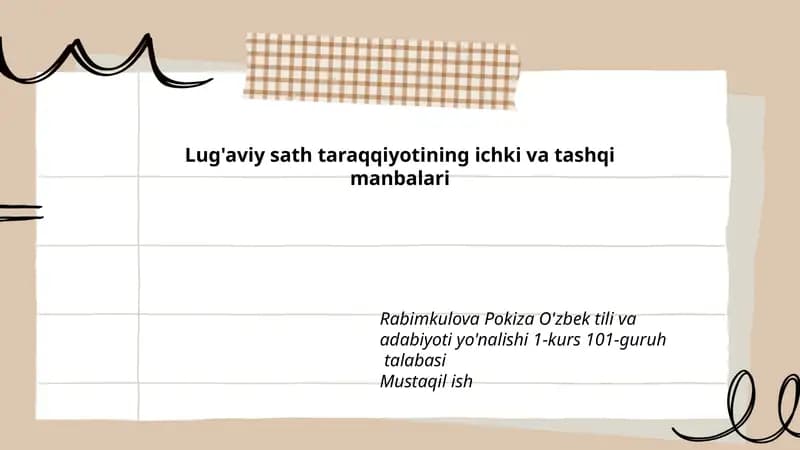 O'zbek tili va adabiyoti yo'nalishi