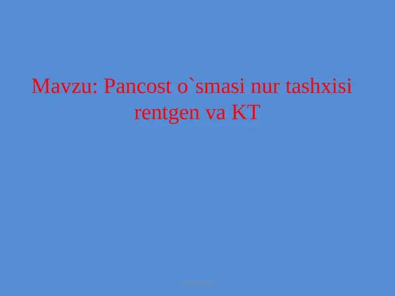 Pancosto`smasinurtashxisirentgenvaKT