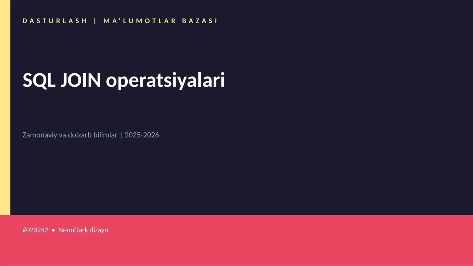 SQL JOIN operatsiyalari