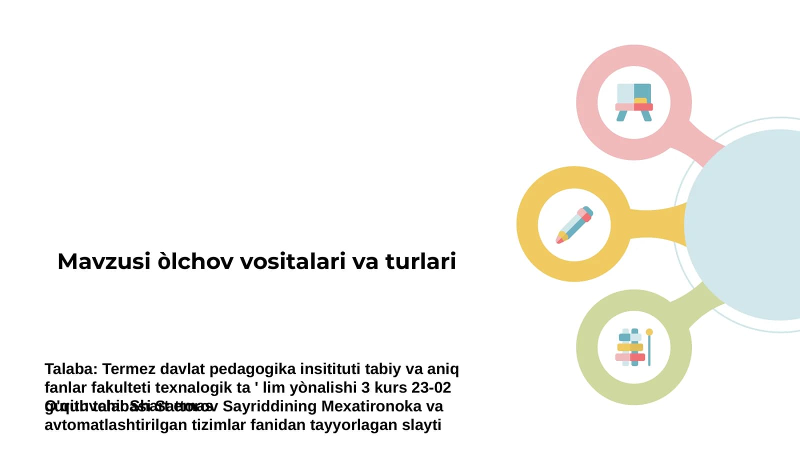 Òlchov vositalari va turlari