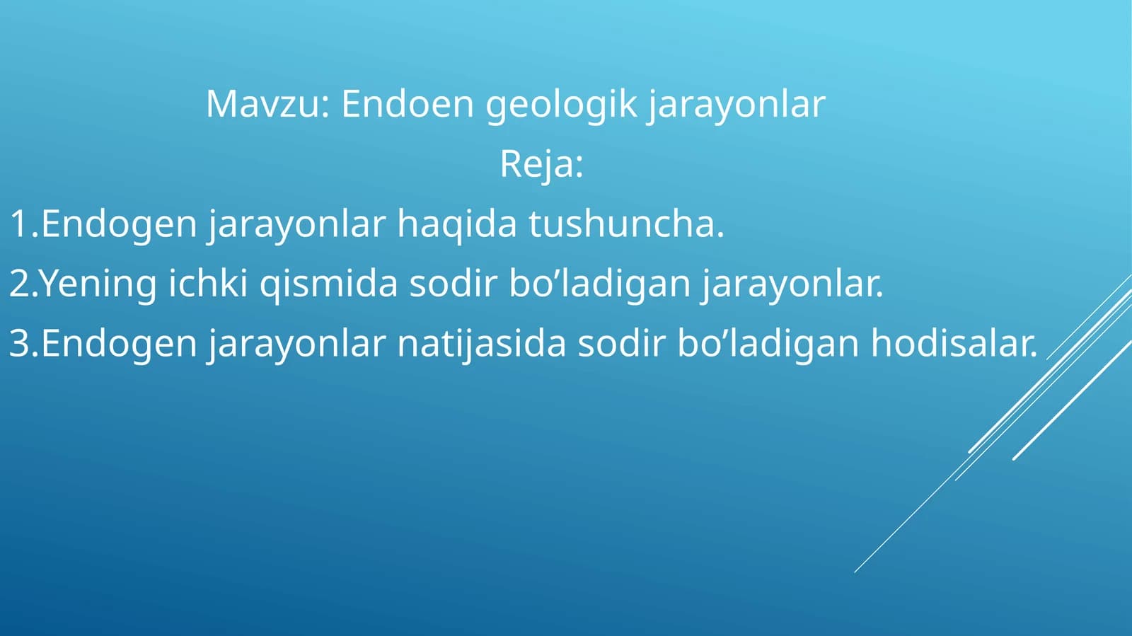Endoen geologik jarayonlar