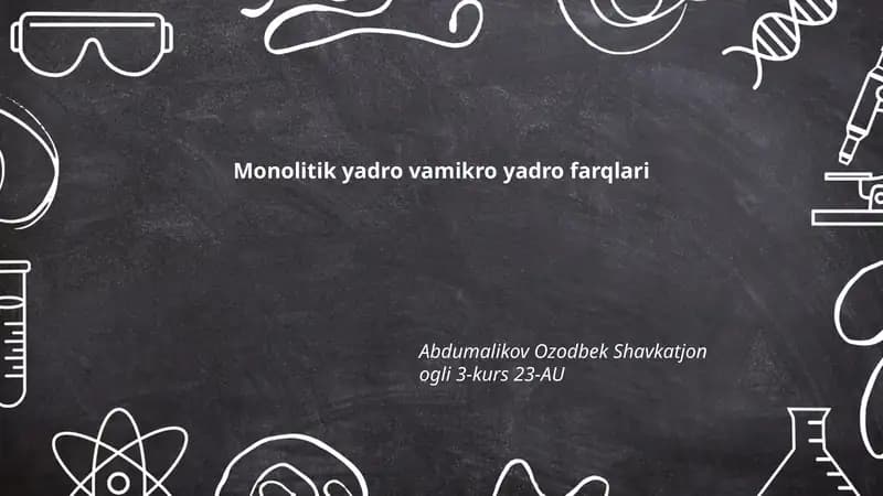 Monolitik yadro vamikro yadro farqlari