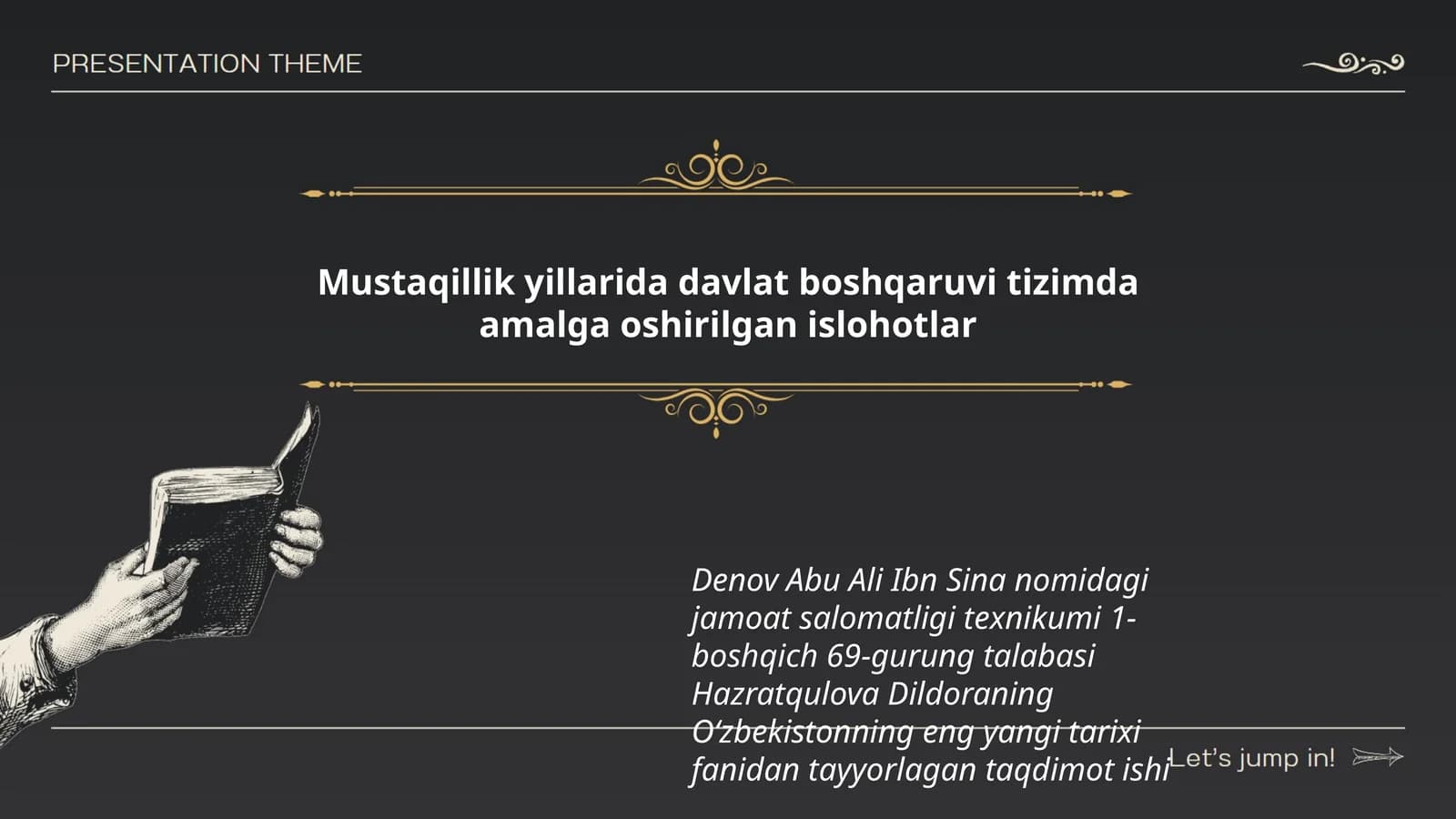 Oʻzbekistonning eng yangi tarixi fanidan tayyorlagan taqdimot ishi