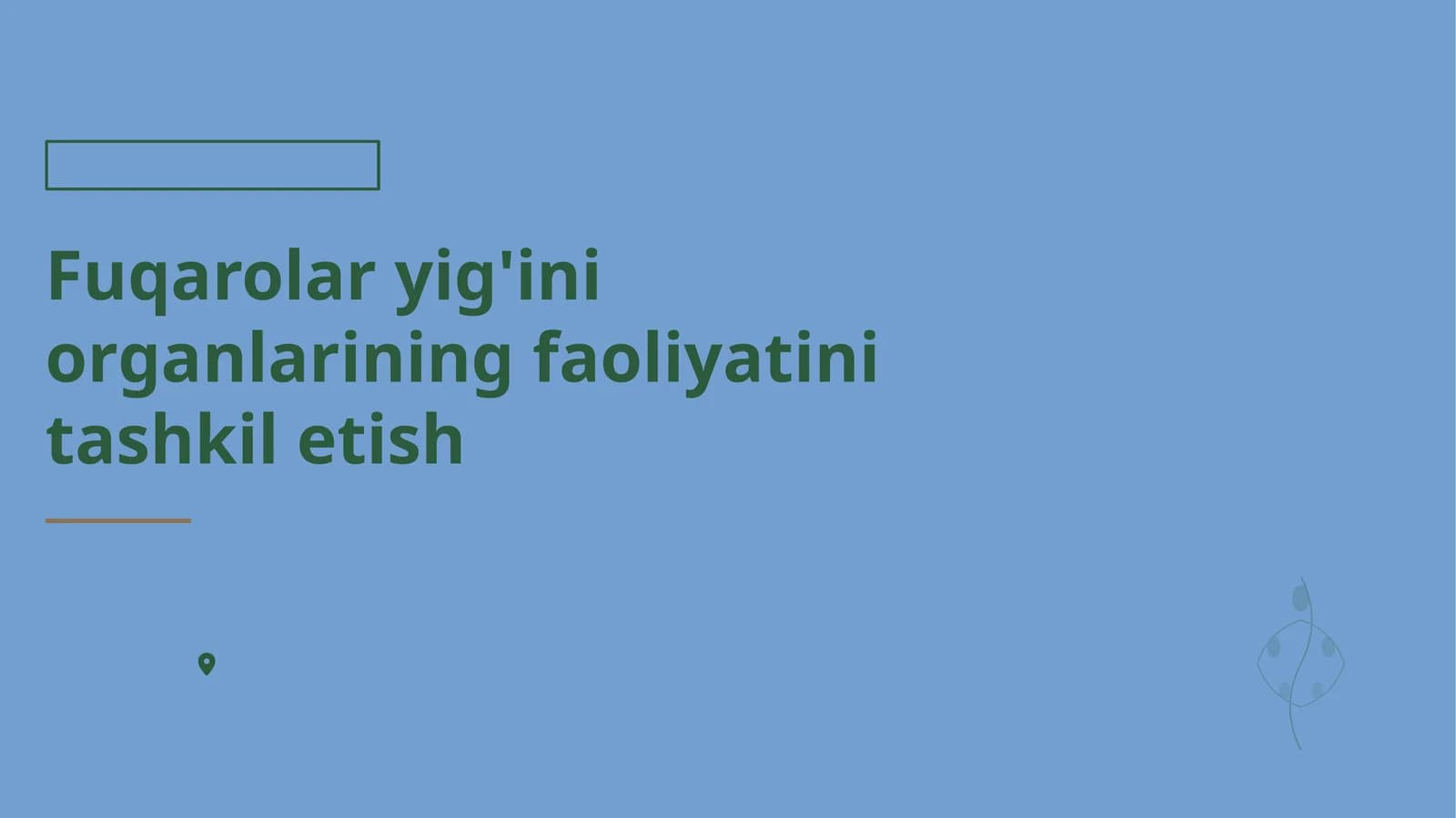 Fuqarolar yig'ini organlarining faoliyatini tashkil etish