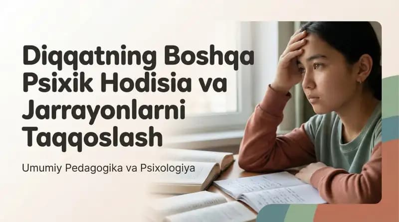 Diqqatning boshqa psixik hodisa va jarayonlarni taqqoslash