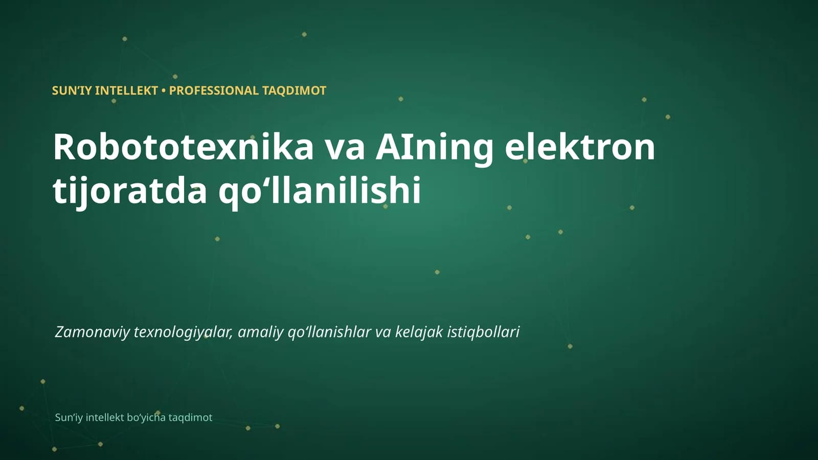 Robototexnika va AIning elektron tijoratda qoʻllanilishi
