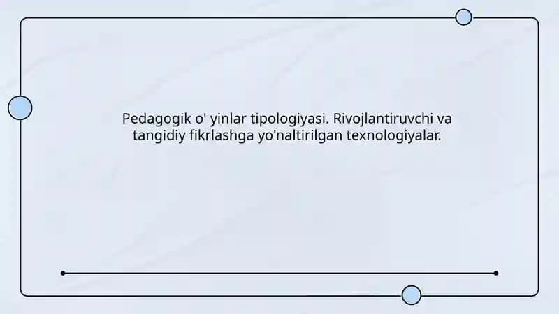 Pedagogiko'yinlartipologiyasi