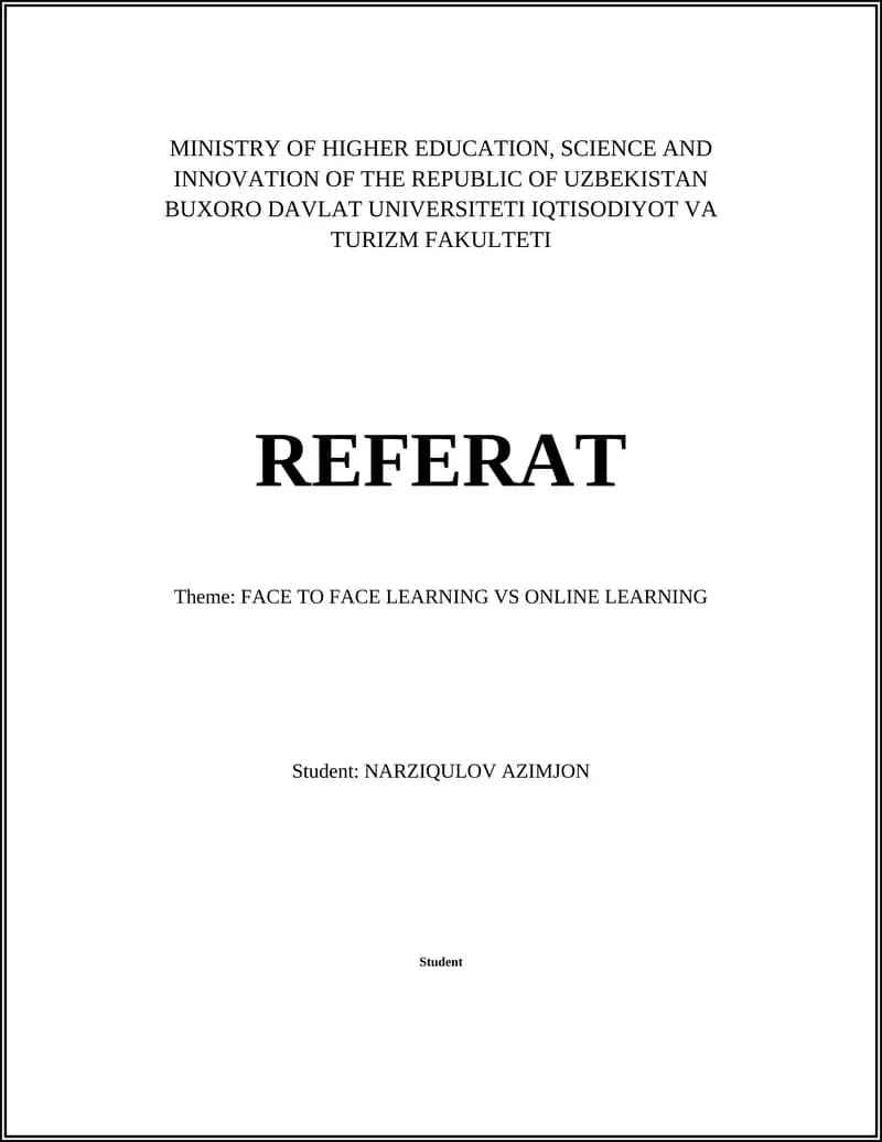 Effectiveness of Face-to-Face Learning vs. Online Learning