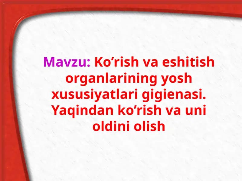 Analizatorlar gigienasi
