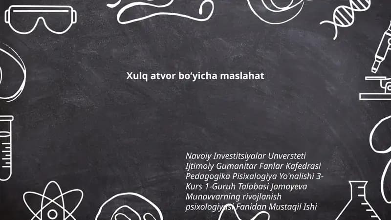 Xulq atvor boʻyicha maslahat