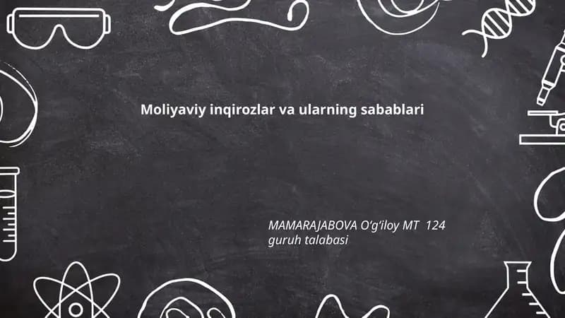 Moliyaviy inqirozlar va ularning sabablari