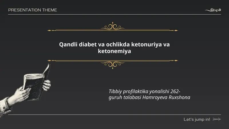 Qandli diabet va ochlikda ketonuriya va ketonemiya