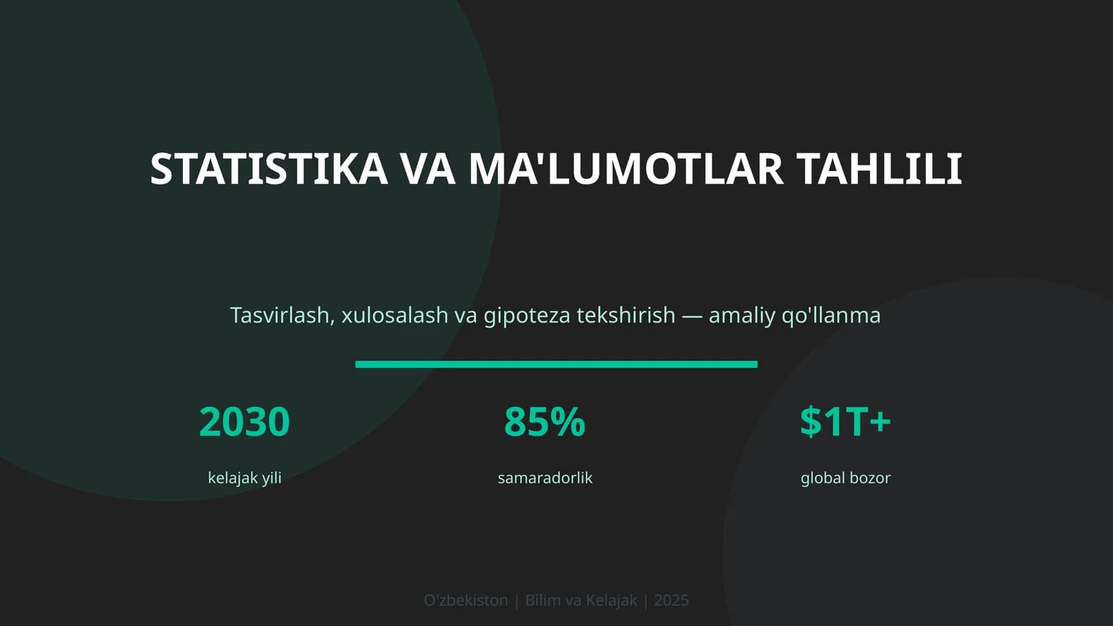 Statistika va ma'lumotlar tahlili