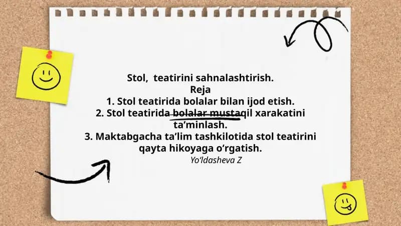 Stol teatirini sahnalashtirish