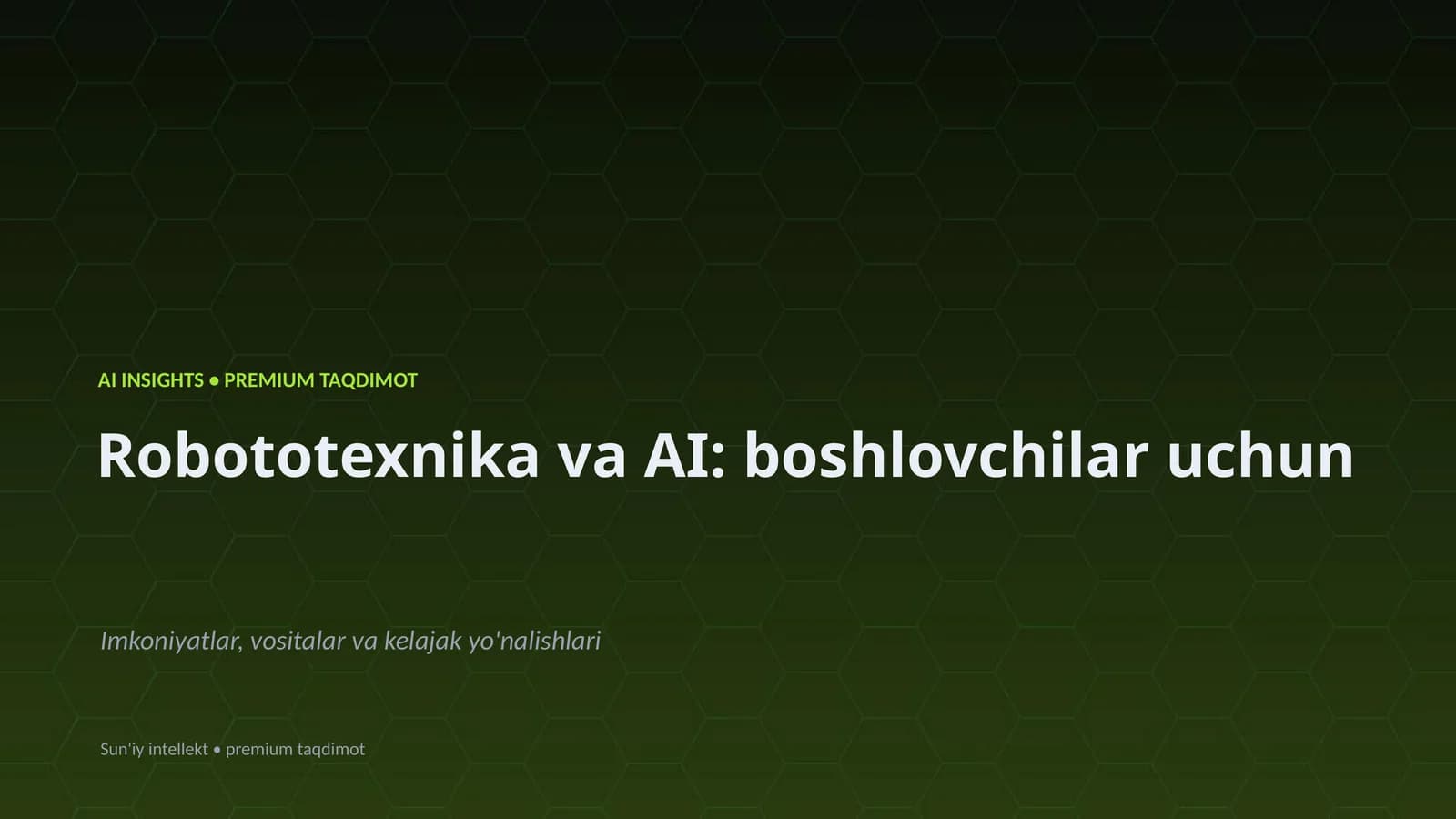 AI INSIGHTS • PREMIUM TAQDIMOT