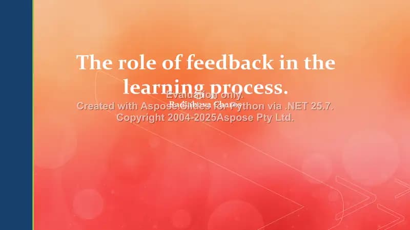 The role of feedback in the learning process
