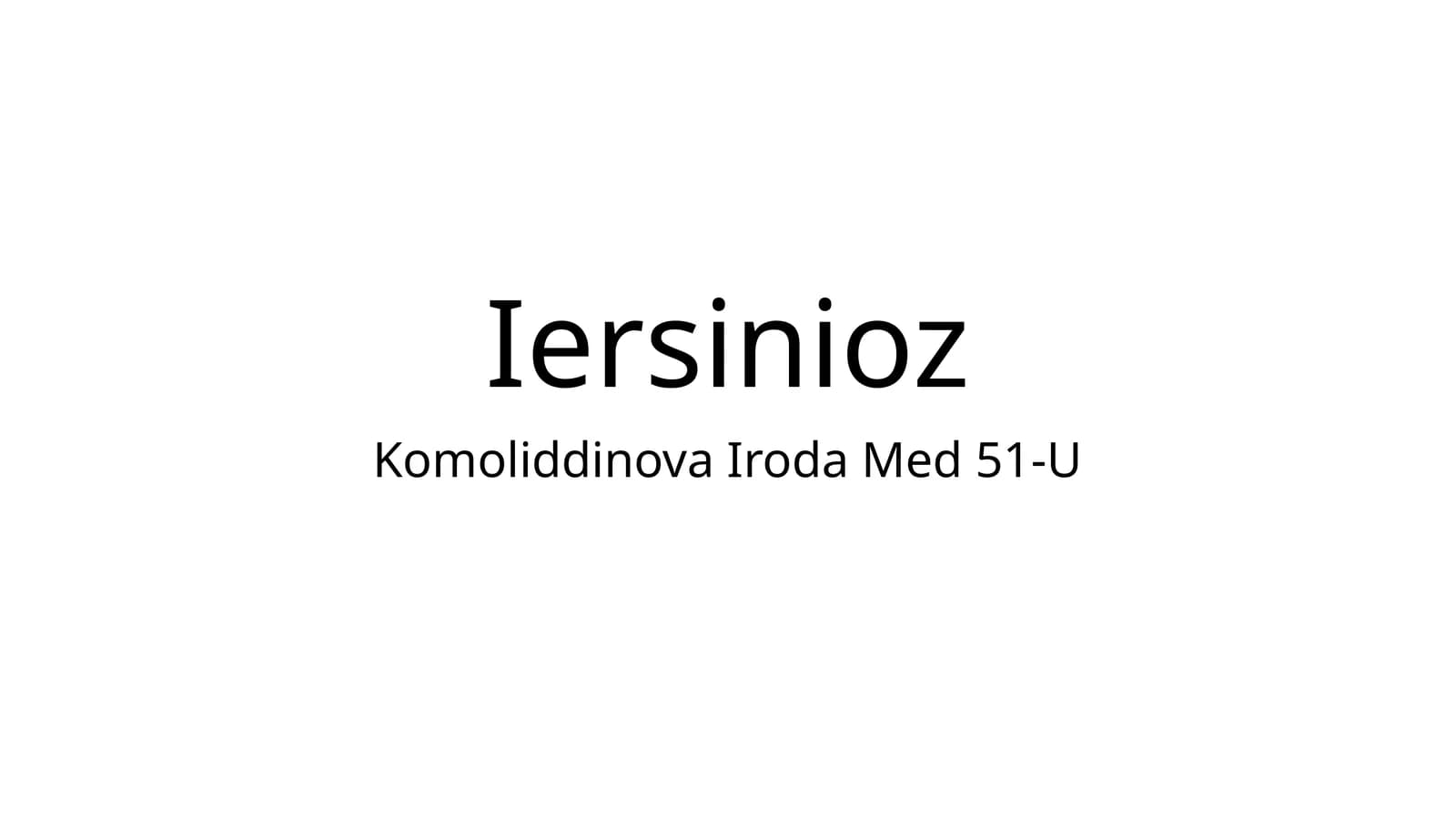 Iersinioz