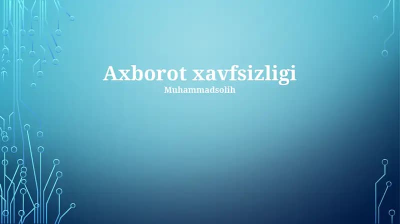 Axborot xavfsizligi