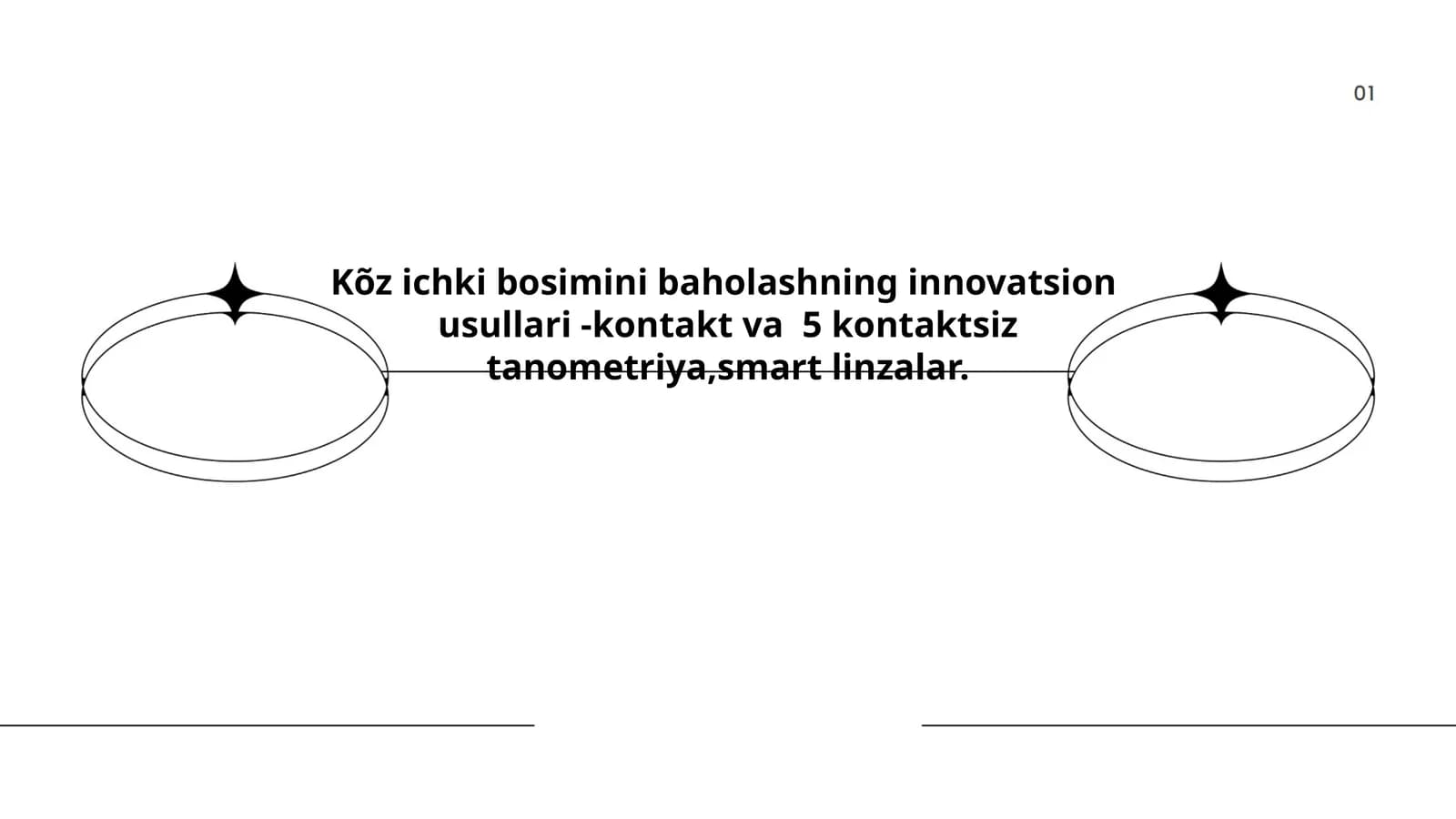 Kõz ichki bosimini baholashning innovatsion usullari -kontakt va 5 kontaktsiz tanometriya,smart linzalar