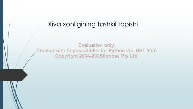 Xiva xonligining tashkil topishi
