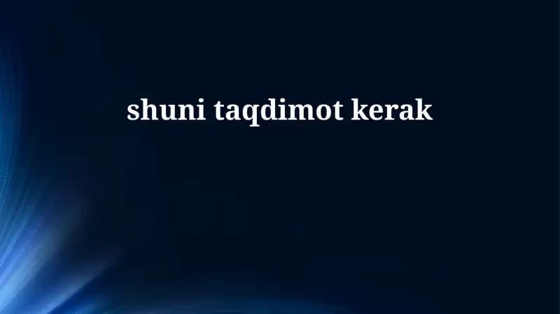 Taqdimotning maqsad va auditoriyasi