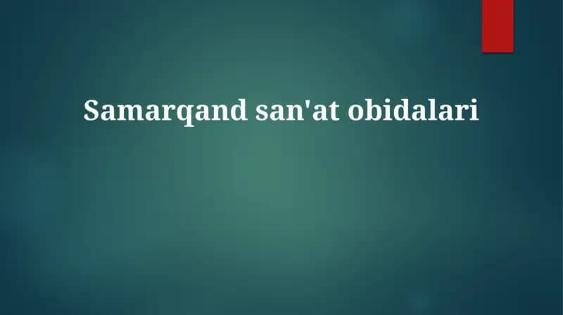 Samarqandsan'atobidalari