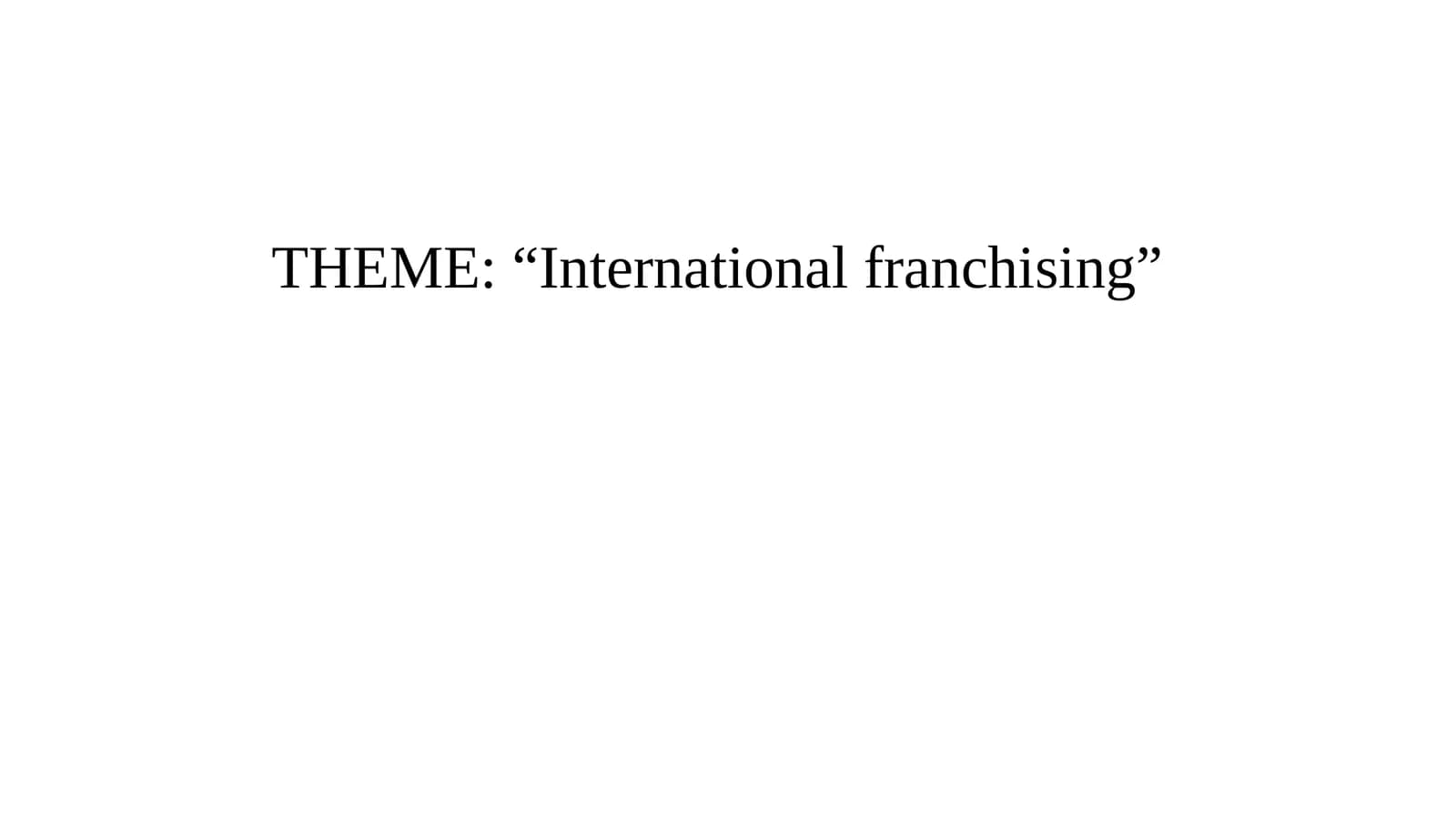 International franchising