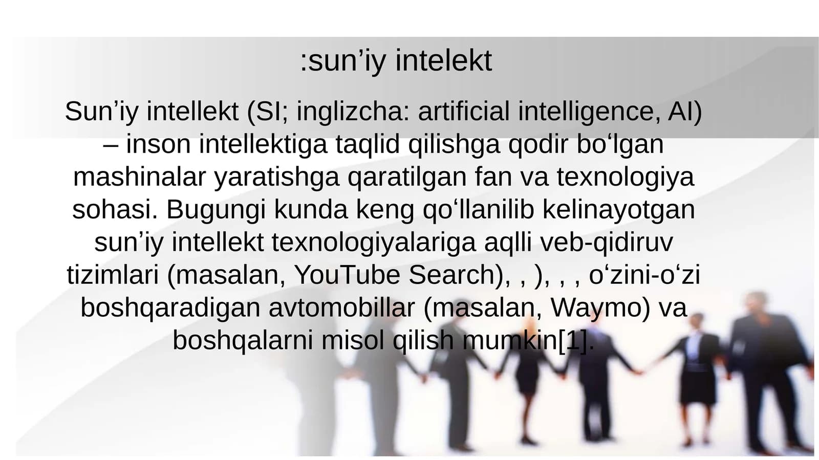 Sunʼiy intellekt (Sunʼiy intellekt, Sun’iy intellekt)