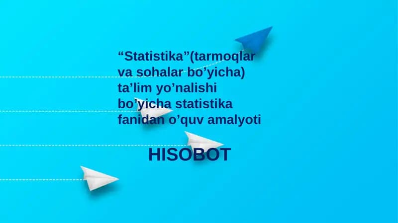 Statistika (tarmoqlar va sohalar bo'yicha) ta'lim yo'nalishi