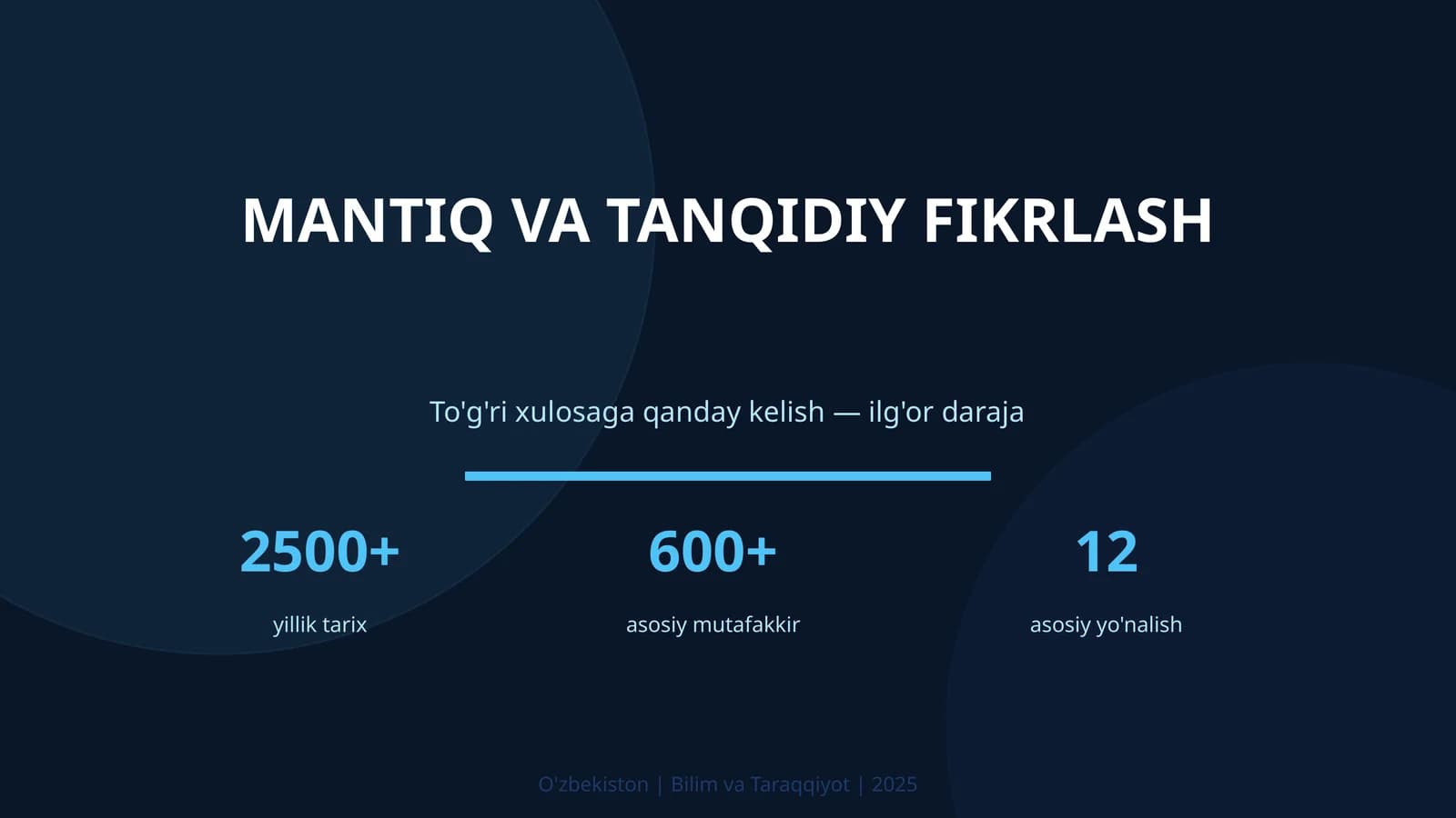 Mantiq va tanqidiy fikrlash