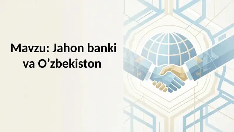 Jаhоn bаnki va O’zbekiston